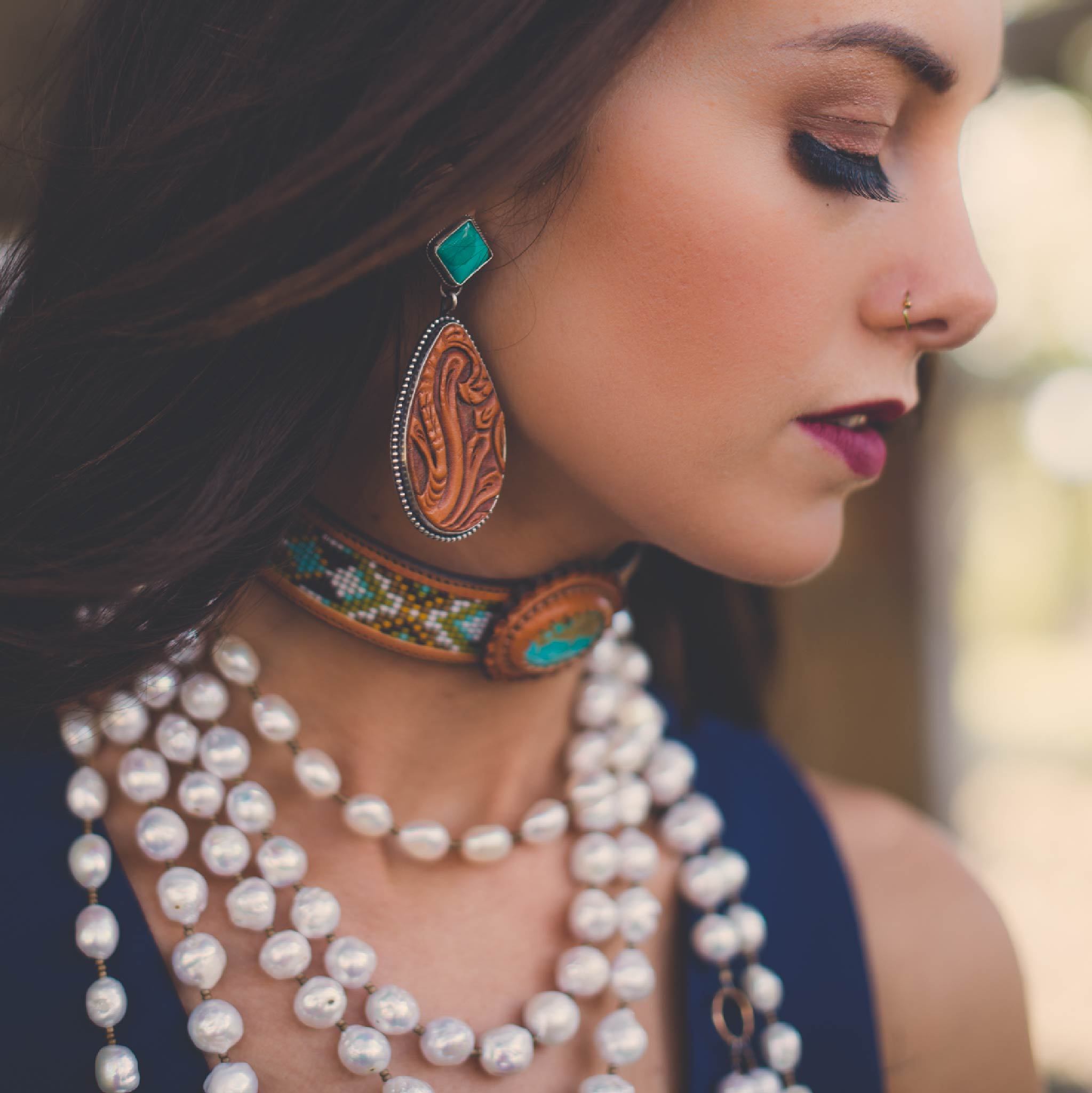 【AG X JOSILVER】Protractor Necklace - Turquoise Jake Yazzie Important Vintage Native American Navajo